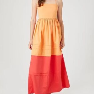 Orange and Coral Maxi Dress